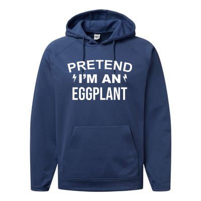 Pretend I'm An Eggplant Lazy Halloween Costume Performance Fleece Hoodie