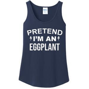 Pretend I'm An Eggplant Lazy Halloween Costume Ladies Essential Tank