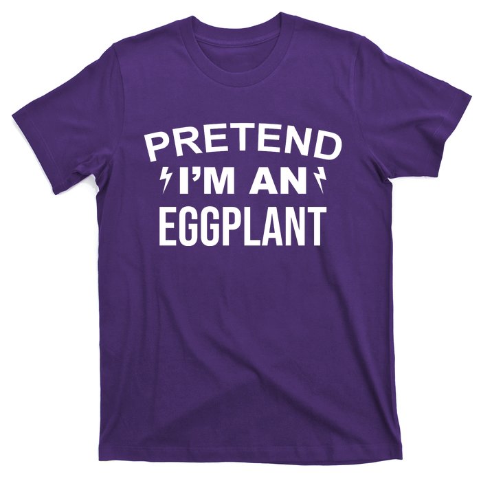 Pretend I'm An Eggplant Lazy Halloween Costume T-Shirt