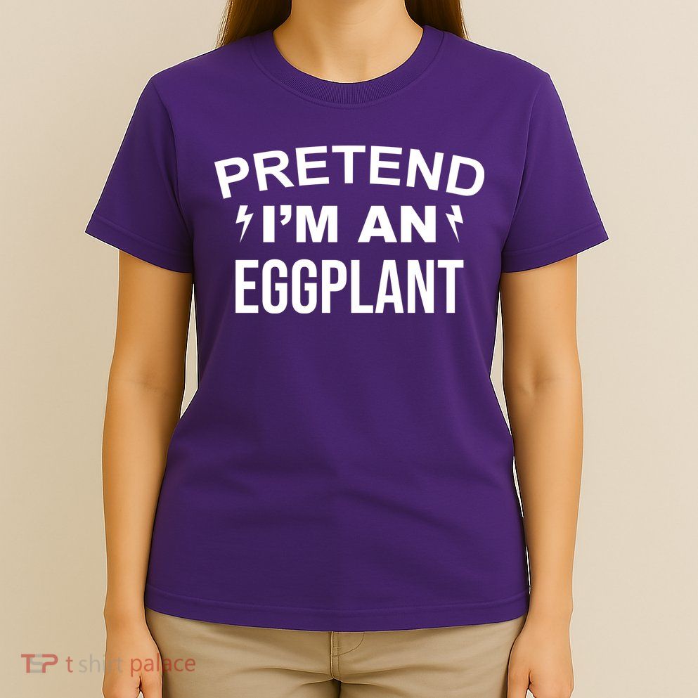 Pretend I'm An Eggplant Lazy Halloween Costume T-Shirt