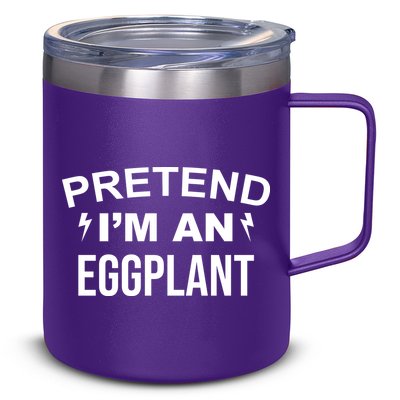 Pretend I'm An Eggplant Lazy Halloween Costume 12oz Stainless Steel Coffee Mug