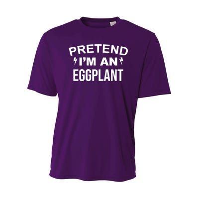 Pretend I'm An Eggplant Lazy Halloween Costume Youth Performance Sprint T-Shirt