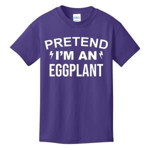 Pretend I'm An Eggplant Lazy Halloween Costume Kids T-Shirt