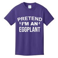 Pretend I'm An Eggplant Lazy Halloween Costume Kids T-Shirt