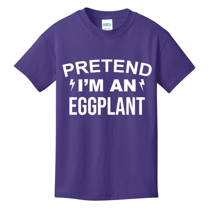 Pretend I'm An Eggplant Lazy Halloween Costume Kids T-Shirt