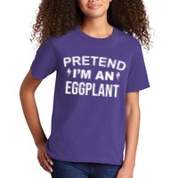 Pretend I'm An Eggplant Lazy Halloween Costume Kids T-Shirt