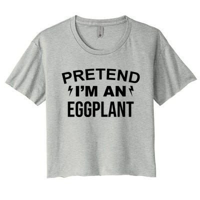 Pretend I'm An Eggplant Lazy Halloween Costume Women's Crop Top Tee