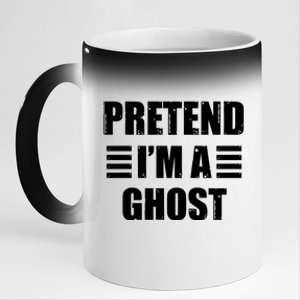 Pretend IM A Ghost Lazy Easy Costume Gift 11oz Black Color Changing Mug