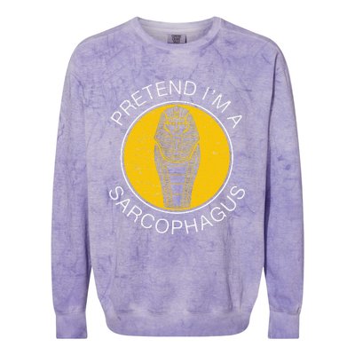 Pretend IM A Sarcophagus Funny Ancient Egypt Artifacts Fans Colorblast Crewneck Sweatshirt