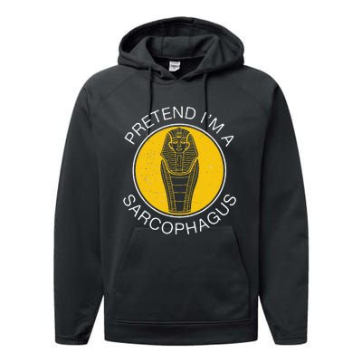 Pretend IM A Sarcophagus Funny Ancient Egypt Artifacts Fans Performance Fleece Hoodie