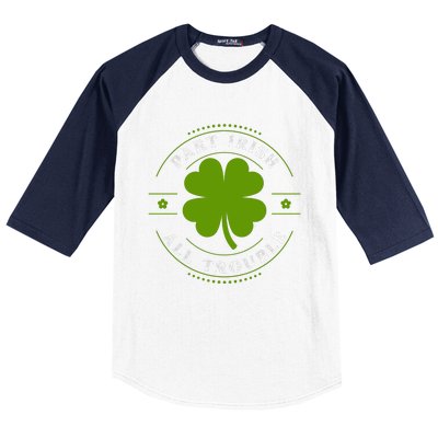 Part Irish All Trouble Funny Clovers Stamp St Patrick's Day Baseball Sleeve Shirt