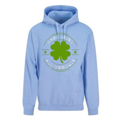 Part Irish All Trouble Funny Clovers Stamp St Patrick's Day Unisex Surf Hoodie