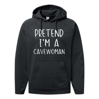 Pretend IM A Cavewoman Costume Halloween Lazy Quick Funny Performance Fleece Hoodie