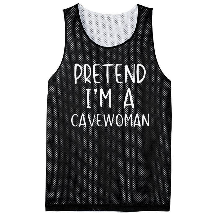 Pretend IM A Cavewoman Costume Halloween Lazy Quick Funny Mesh Reversible Basketball Jersey Tank