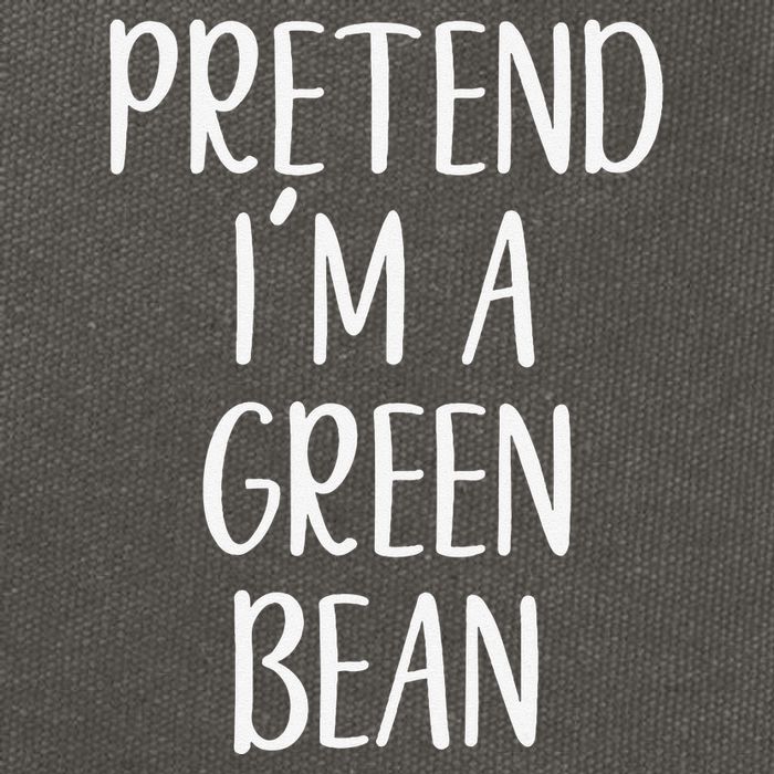 Pretend IM A Green Bean Costume Halloween Quick Lazy Funny Cotton Canvas Backpack