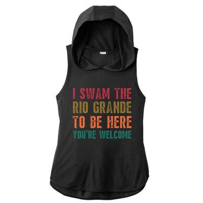 Pro Immigrant Antiracism Inspirational Positive Oneliners Meaningful Gift Ladies PosiCharge Tri-Blend Wicking Draft Hoodie Tank