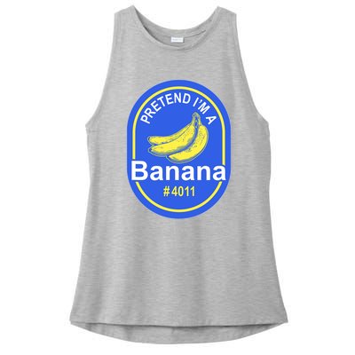 Pretend I'm A Banana Lazy Halloween Last Minute Costume Ladies PosiCharge Tri-Blend Wicking Tank