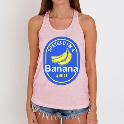 Pretend I'm A Banana Lazy Halloween Last Minute Costume Women's Knotted Racerback Tank