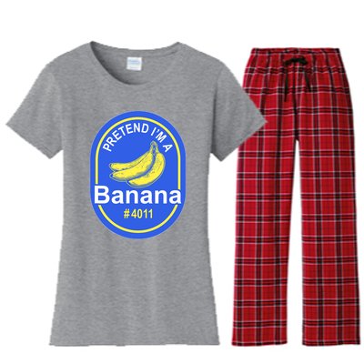 Pretend I'm A Banana Lazy Halloween Last Minute Costume Women's Flannel Pajama Set