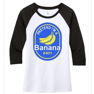 Pretend I'm A Banana Lazy Halloween Last Minute Costume Women's Tri-Blend 3/4-Sleeve Raglan Shirt