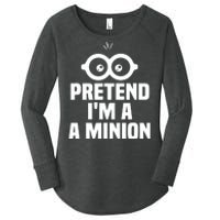 Pretend IM A Minion Costume Party Funny Halloween Minion Women's Perfect Tri Tunic Long Sleeve Shirt