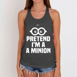 Pretend IM A Minion Costume Party Funny Halloween Minion Women's Knotted Racerback Tank