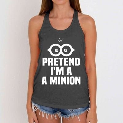 Pretend IM A Minion Costume Party Funny Halloween Minion Women's Knotted Racerback Tank