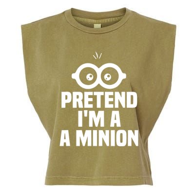 Pretend IM A Minion Costume Party Funny Halloween Minion Garment-Dyed Women's Muscle Tee