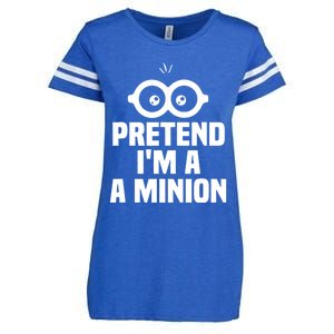 Pretend IM A Minion Costume Party Funny Halloween Minion Enza Ladies Jersey Football T-Shirt