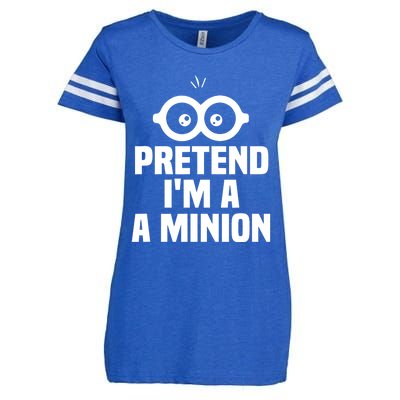 Pretend IM A Minion Costume Party Funny Halloween Minion Enza Ladies Jersey Football T-Shirt