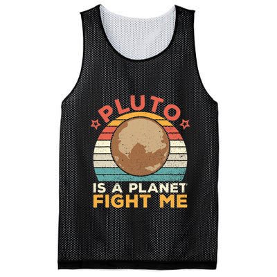 Pluto Is A Planet Fight Me Pluto Lover Vintage Science Nerd Mesh Reversible Basketball Jersey Tank