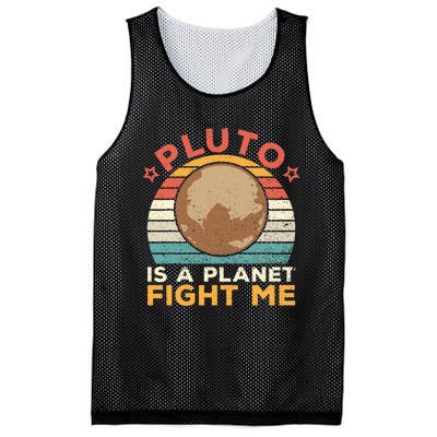 Pluto Is A Planet Fight Me Pluto Lover Vintage Science Nerd Mesh Reversible Basketball Jersey Tank