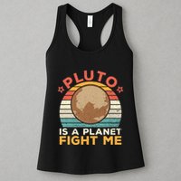 Pluto Is A Planet Fight Me Pluto Lover Vintage Science Nerd Womens Tank Top