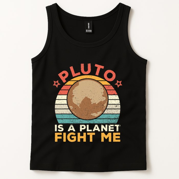 Pluto Is A Planet Fight Me Pluto Lover Vintage Science Nerd Tank Top