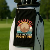 Pluto Is A Planet Fight Me Pluto Lover Vintage Science Nerd Golf Towel