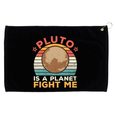 Pluto Is A Planet Fight Me Pluto Lover Vintage Science Nerd Grommeted Golf Towel