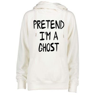 Pretend IM A Ghost Lazy Halloween Costume Party Cool Gift Womens Funnel Neck Pullover Hood