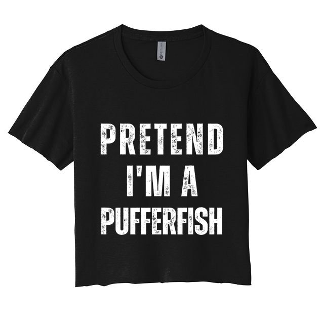 Pretend Im A Pufferfish Funny Halloween Matching Costume Gift Crop Top