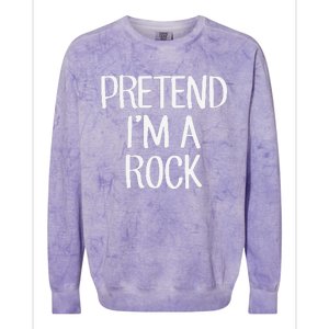 Pretend IM A Rock Costume Family Lazy Easy Halloween Colorblast Crewneck Sweatshirt