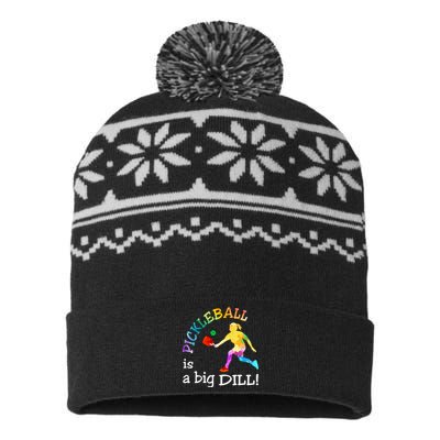 Pickleball Is A Big Dill USA-Made Snowflake Beanie