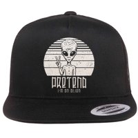 Pretend Im A Alien Funny Halloween Human Flat Bill Trucker Hat