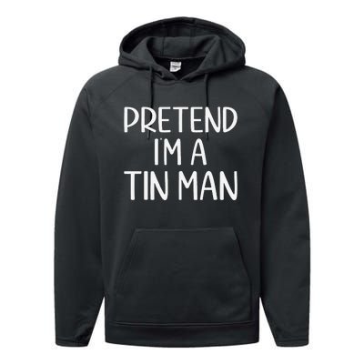 Pretend IM A Tin Man Halloween Lazy Halloween Party Costume Performance Fleece Hoodie