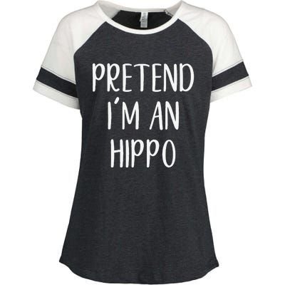 Pretend Im A Hippo Costume Halloween Hippopotamus Lazy Quick Enza Ladies Jersey Colorblock Tee