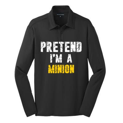 Pretend IM A Minion Hasslefree Holiday Costume Silk Touch Performance Long Sleeve Polo