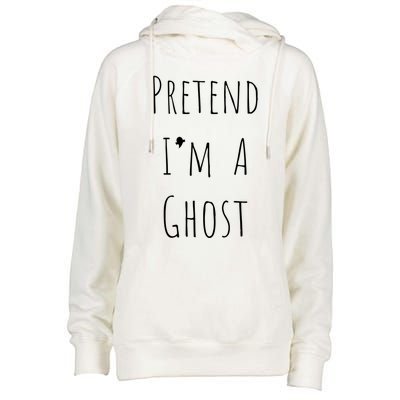 Pretend IM A Ghost Lazy Halloween Design Cute Gift Womens Funnel Neck Pullover Hood