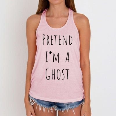 Pretend IM A Ghost Lazy Halloween Design Cute Gift Women's Knotted Racerback Tank