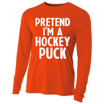 Pretend I'm A Hockey Puck Ice Hockey Easy Halloween Costume Gift Cooling Performance Long Sleeve Crew