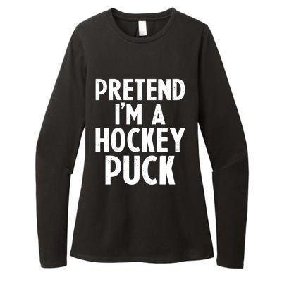 Pretend I'm A Hockey Puck Ice Hockey Easy Halloween Costume Gift Womens CVC Long Sleeve Shirt