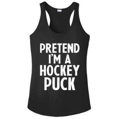 Pretend I'm A Hockey Puck Ice Hockey Easy Halloween Costume Gift Ladies PosiCharge Competitor Racerback Tank