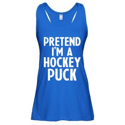 Pretend I'm A Hockey Puck Ice Hockey Easy Halloween Costume Gift Ladies Essential Flowy Tank